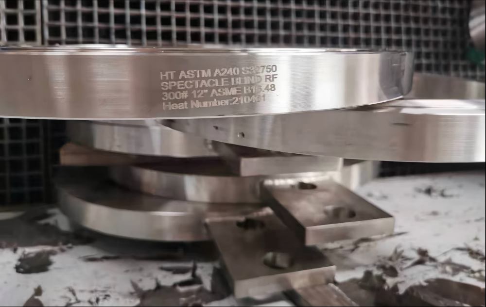 HT ASTM A240 S32750 Spectacle Blind 300lb 12inch  RF ASME B16.48